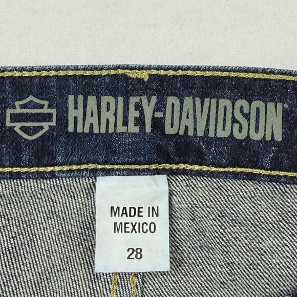 Harley-Davidson Womens Stretch High Rise Straight Leg Blue Denim Jeans Sz 28 NWT - Picture 7 of 13